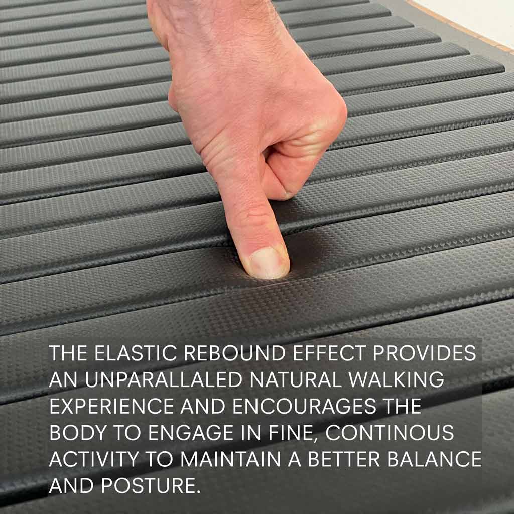 Soft treadmill surface, barefoot treadmill, elastic treadmill surface