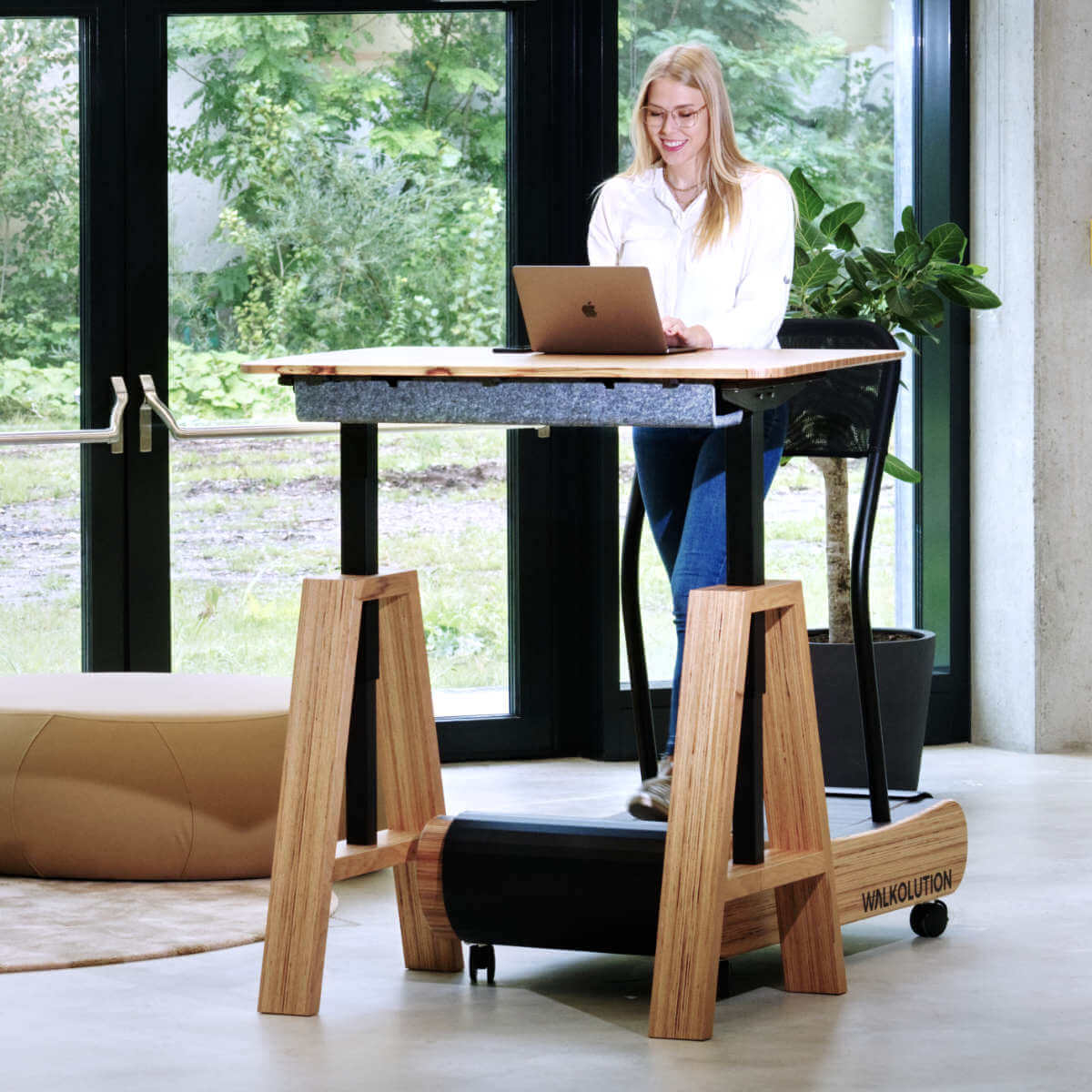 Treadmill desk Standing desk wood modern office height adjustable WALKOLUTION 