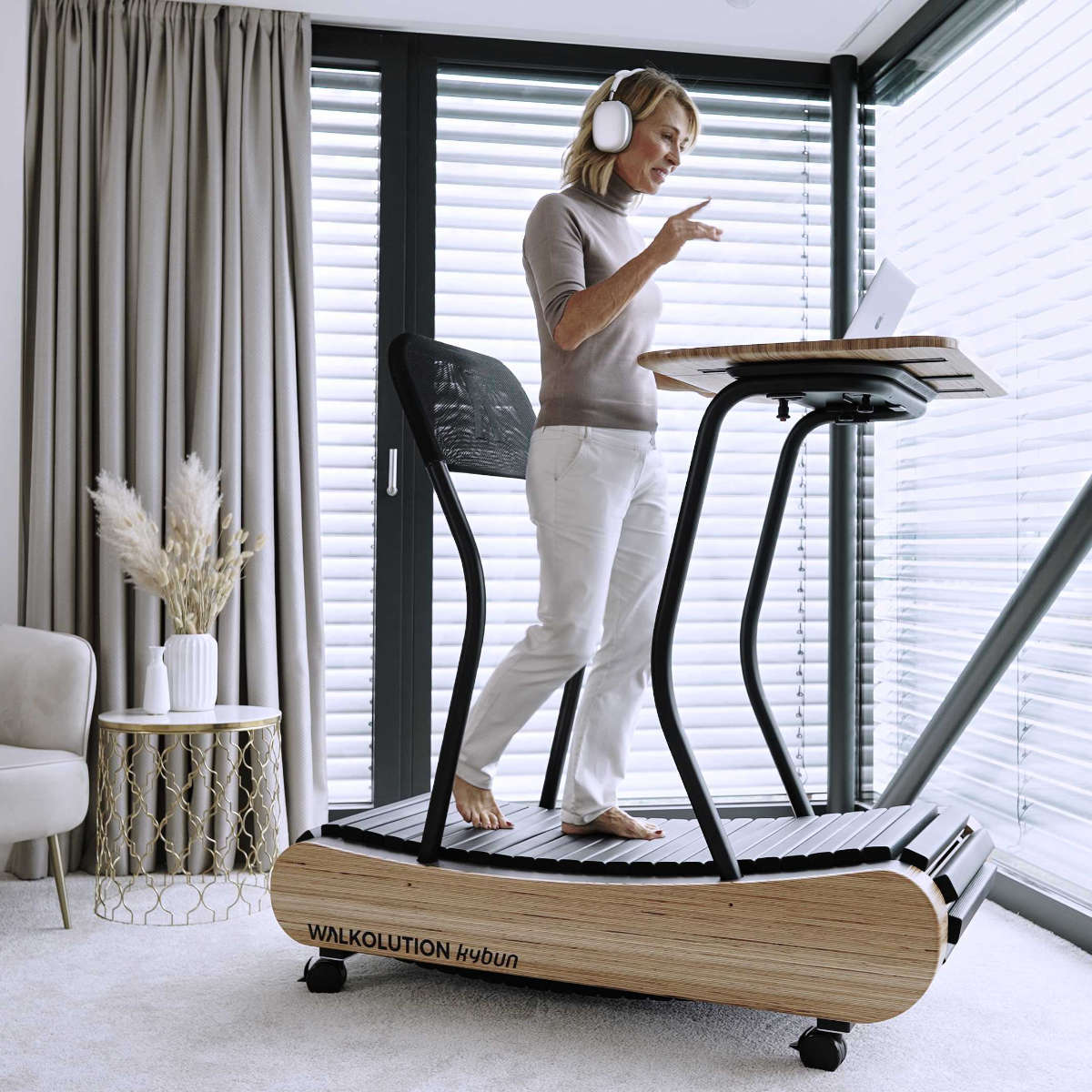 Wooden treadmill, manual treadmill, walking treadmill, treadmill desk, height adjustable desk, soft WALKOLUTION 