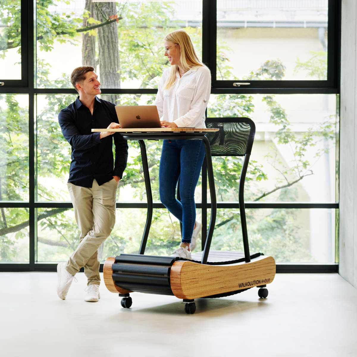 Wooden treadmill, manual treadmill, walking treadmill, treadmill desk, height adjustable desk, soft WALKOLUTION 